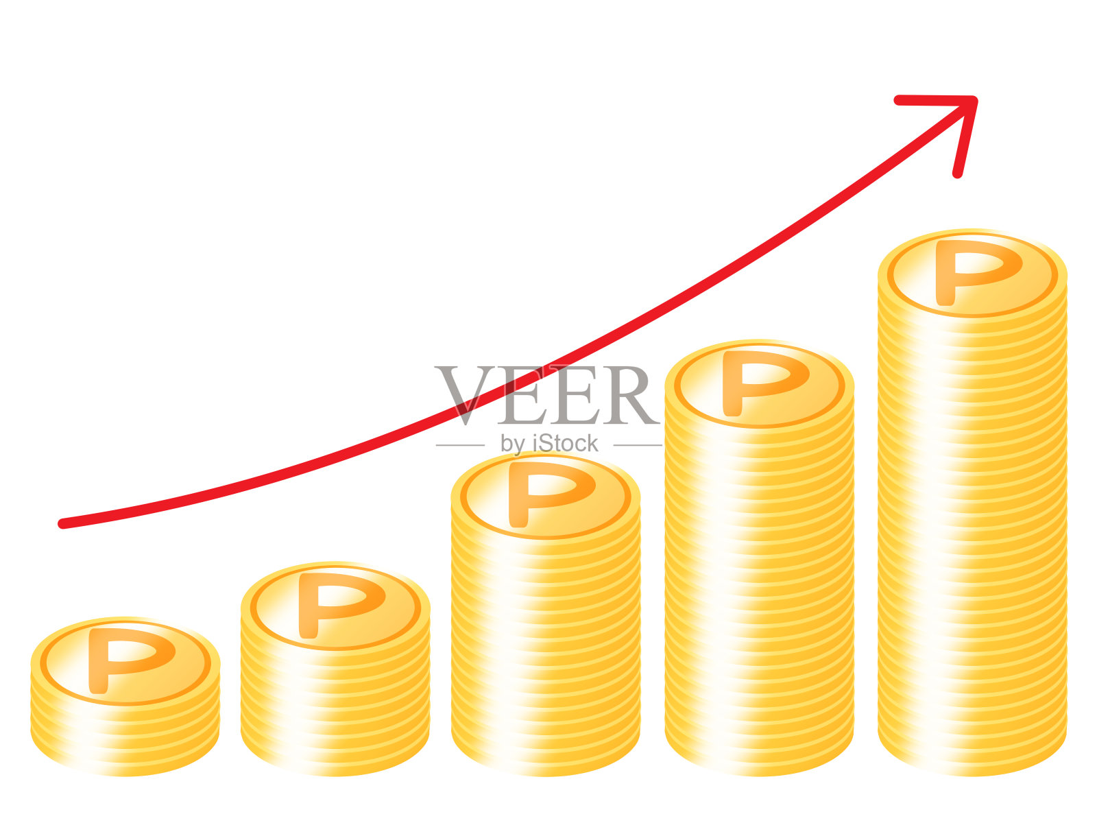 堆硬币插画图片素材