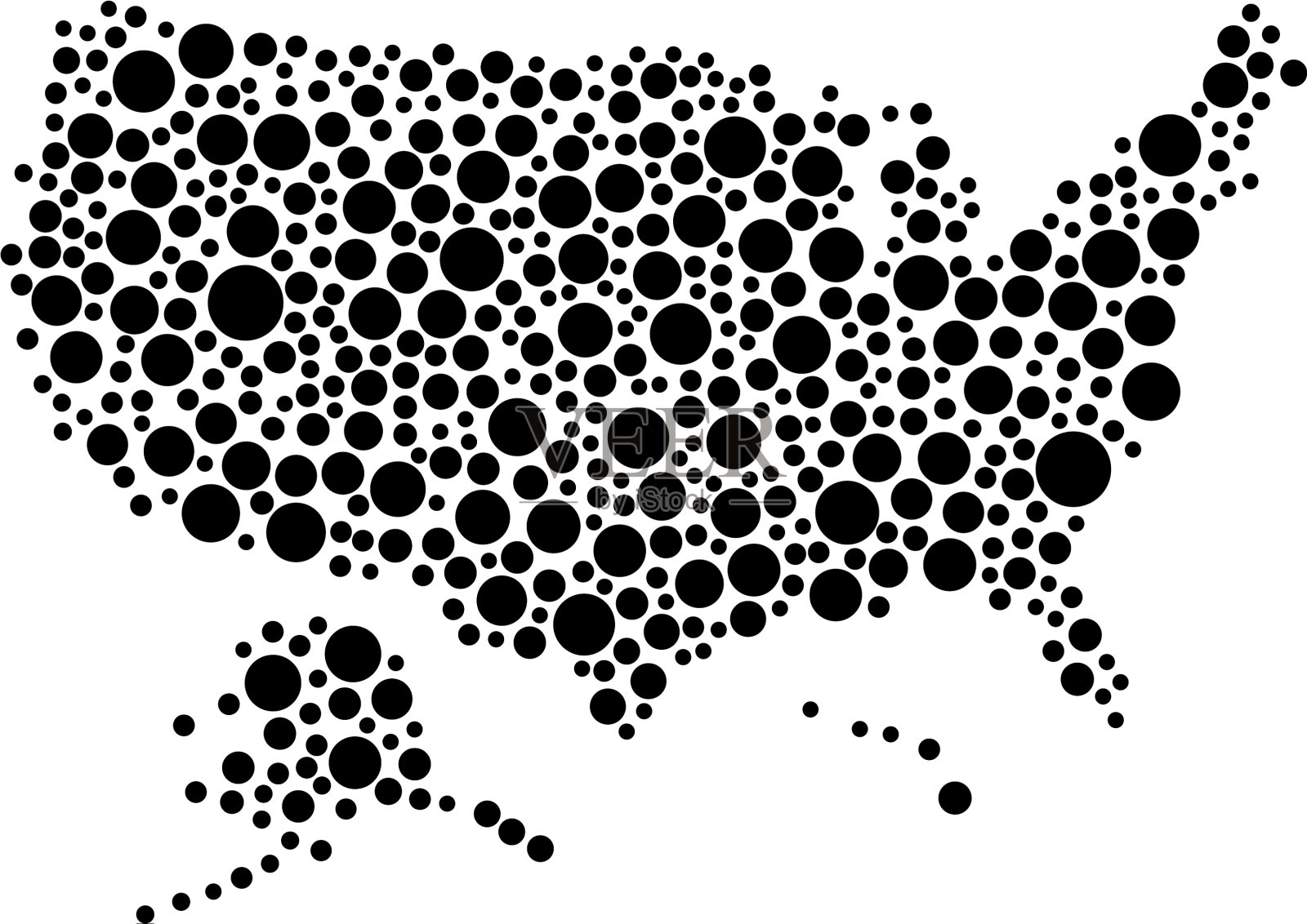 美国美国地图从黑色插画图片素材