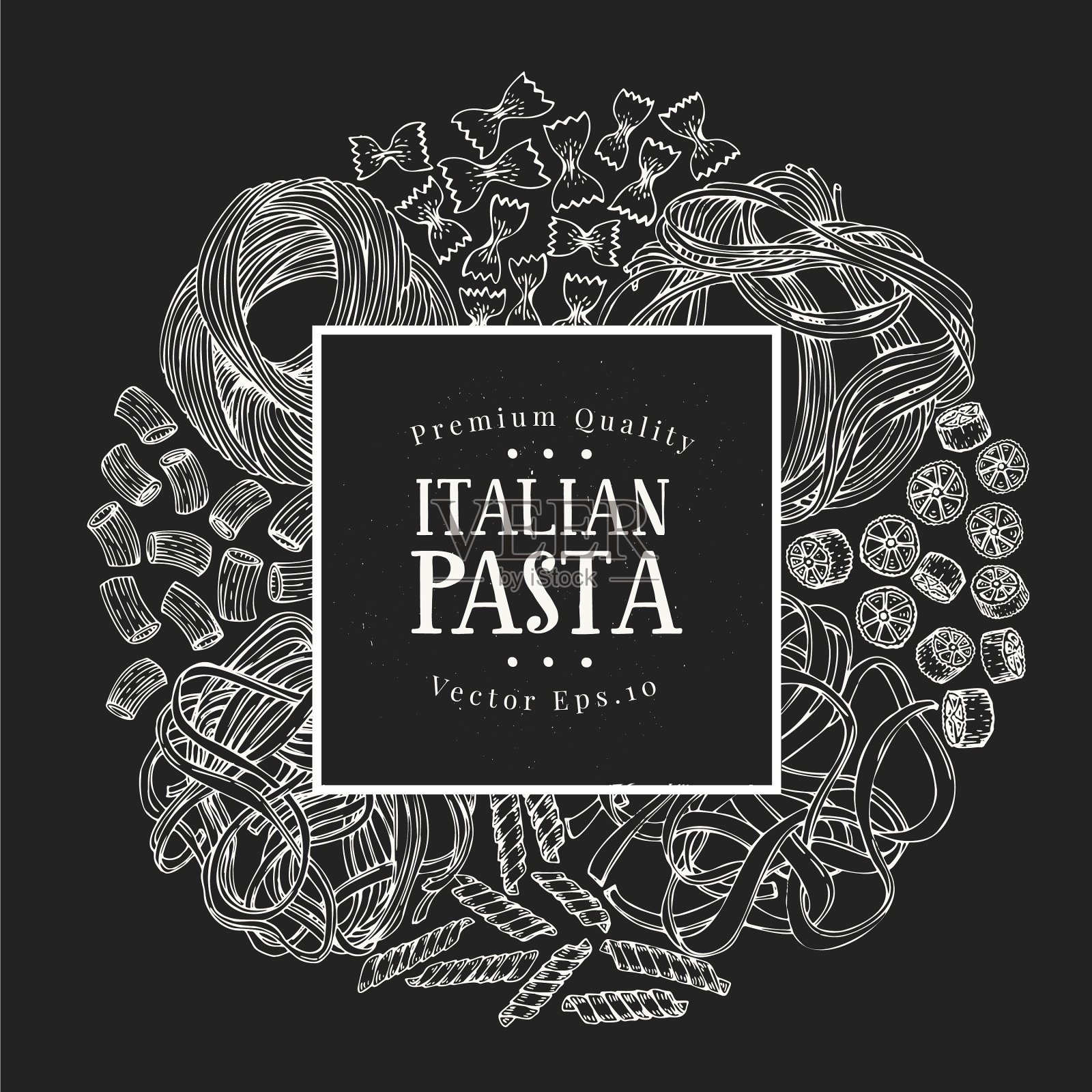 手绘面食设计面食种类的模板插画图片素材