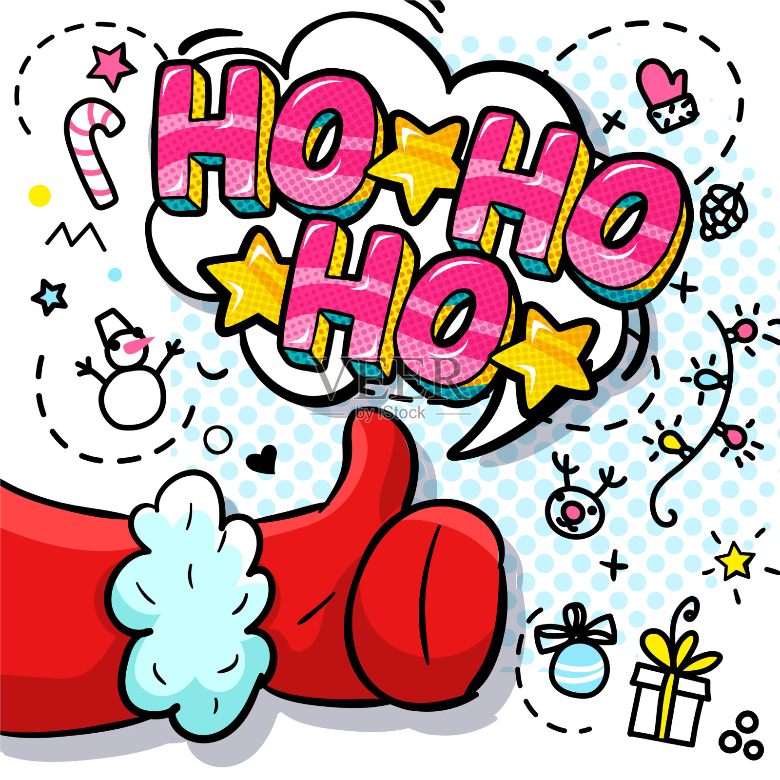 圣诞老人喜欢插画图片素材