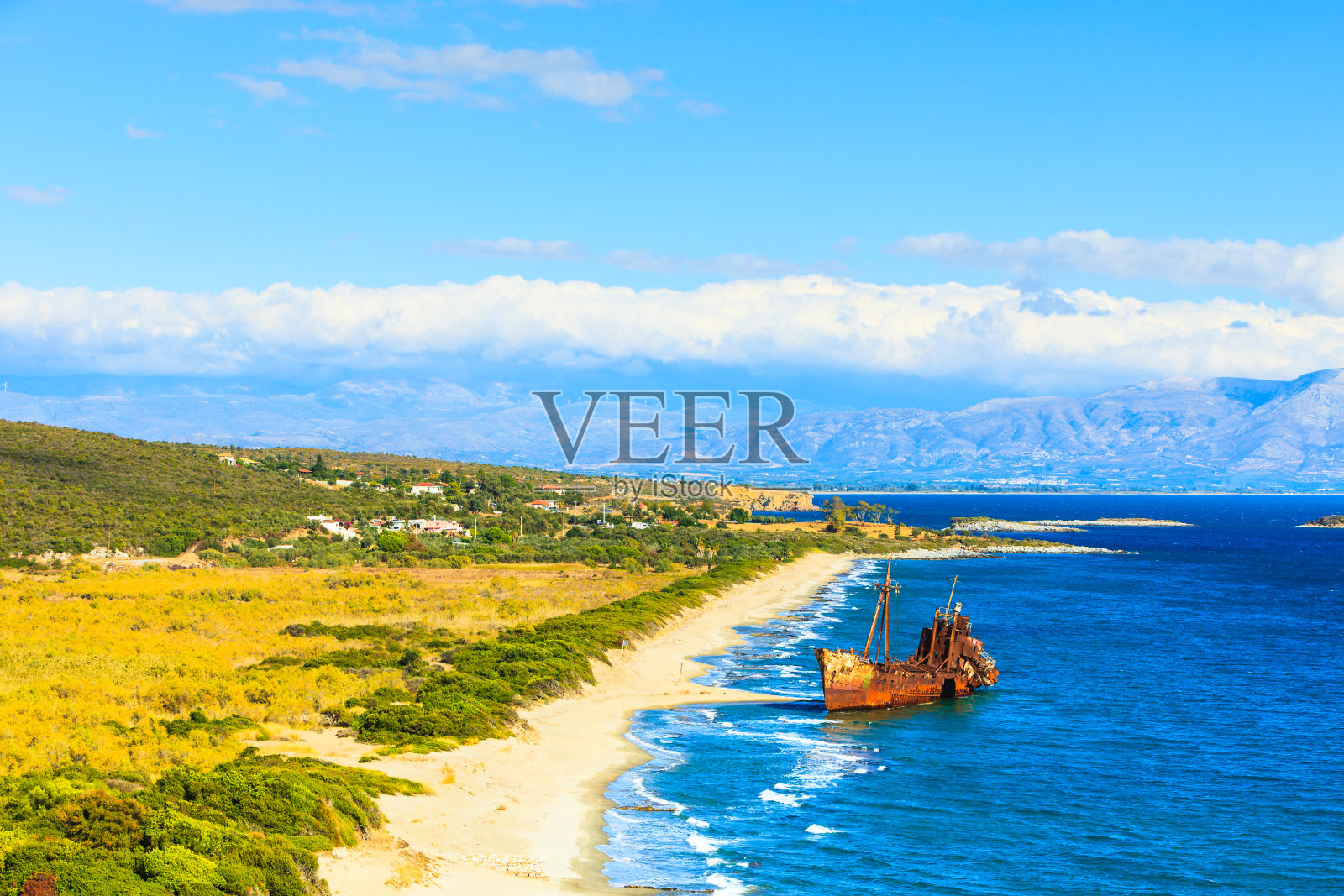 希腊吉西奥附近著名的海难照片摄影图片