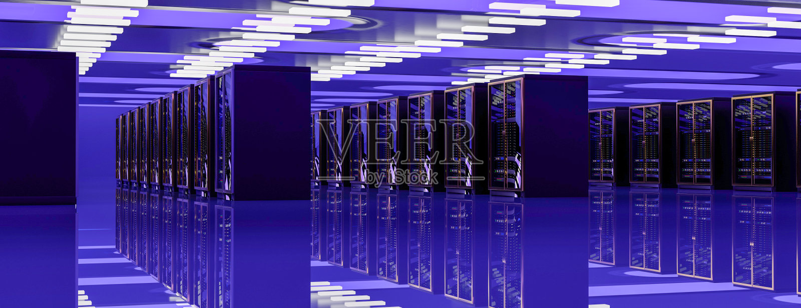服务器机房数据中心。备份，挖掘，托管，主机，农场和计算机机架存储信息。三维渲染照片摄影图片