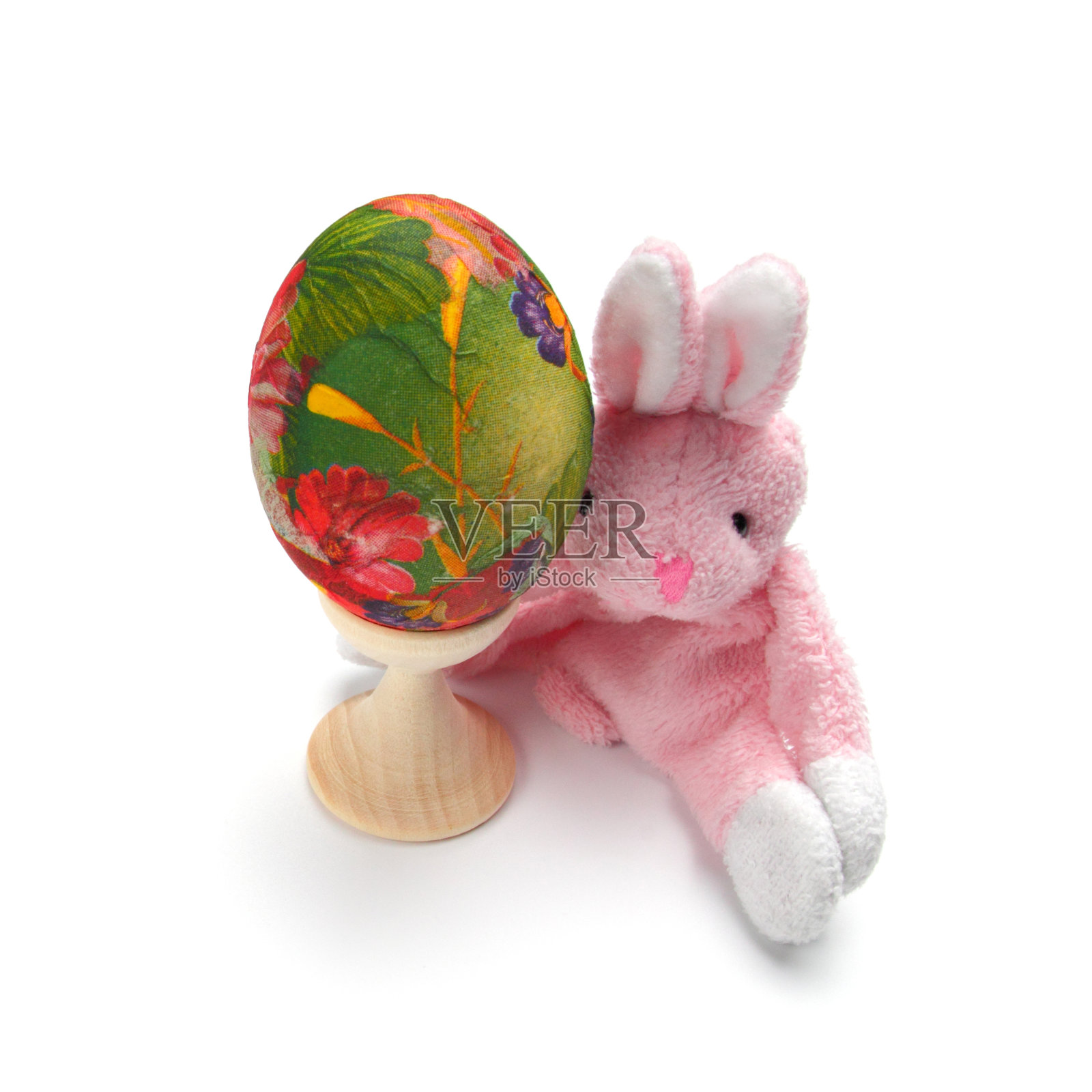 复活节兔子蛋，传统的美国复活节符号，特写，复制空间，文字的地方，隔离，宽横幅。照片摄影图片