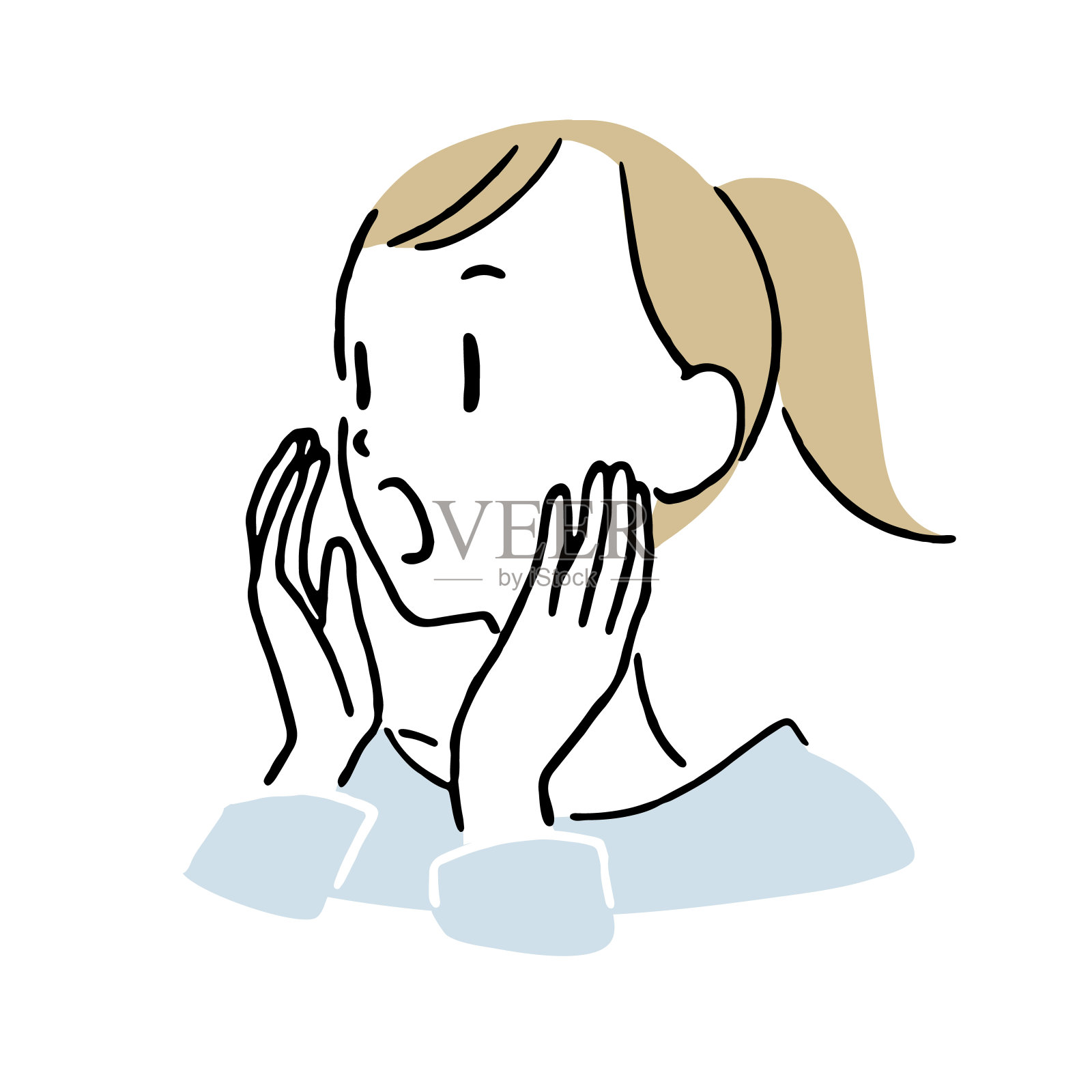 女人叫1插画图片素材