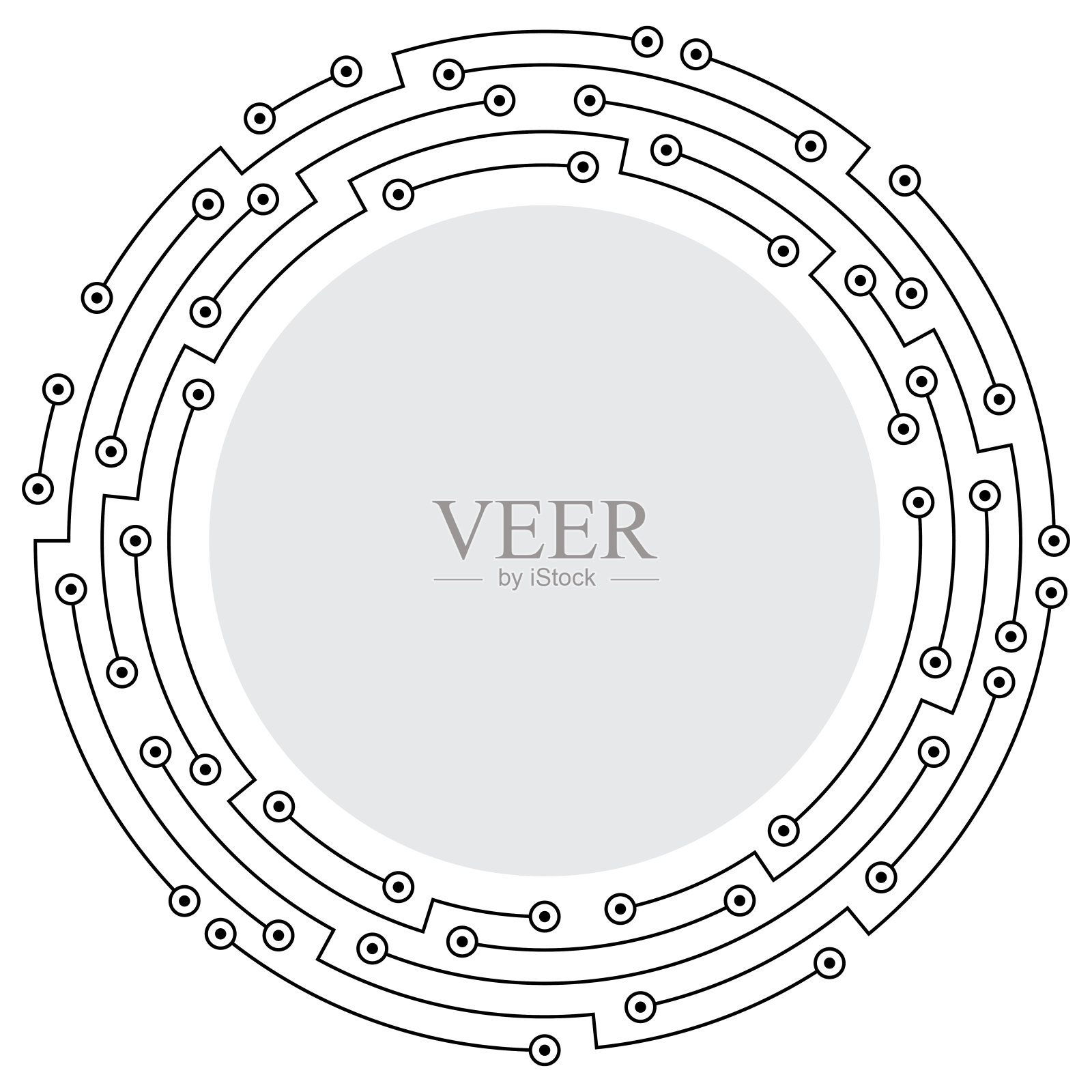 摘要工艺圆框插画图片素材