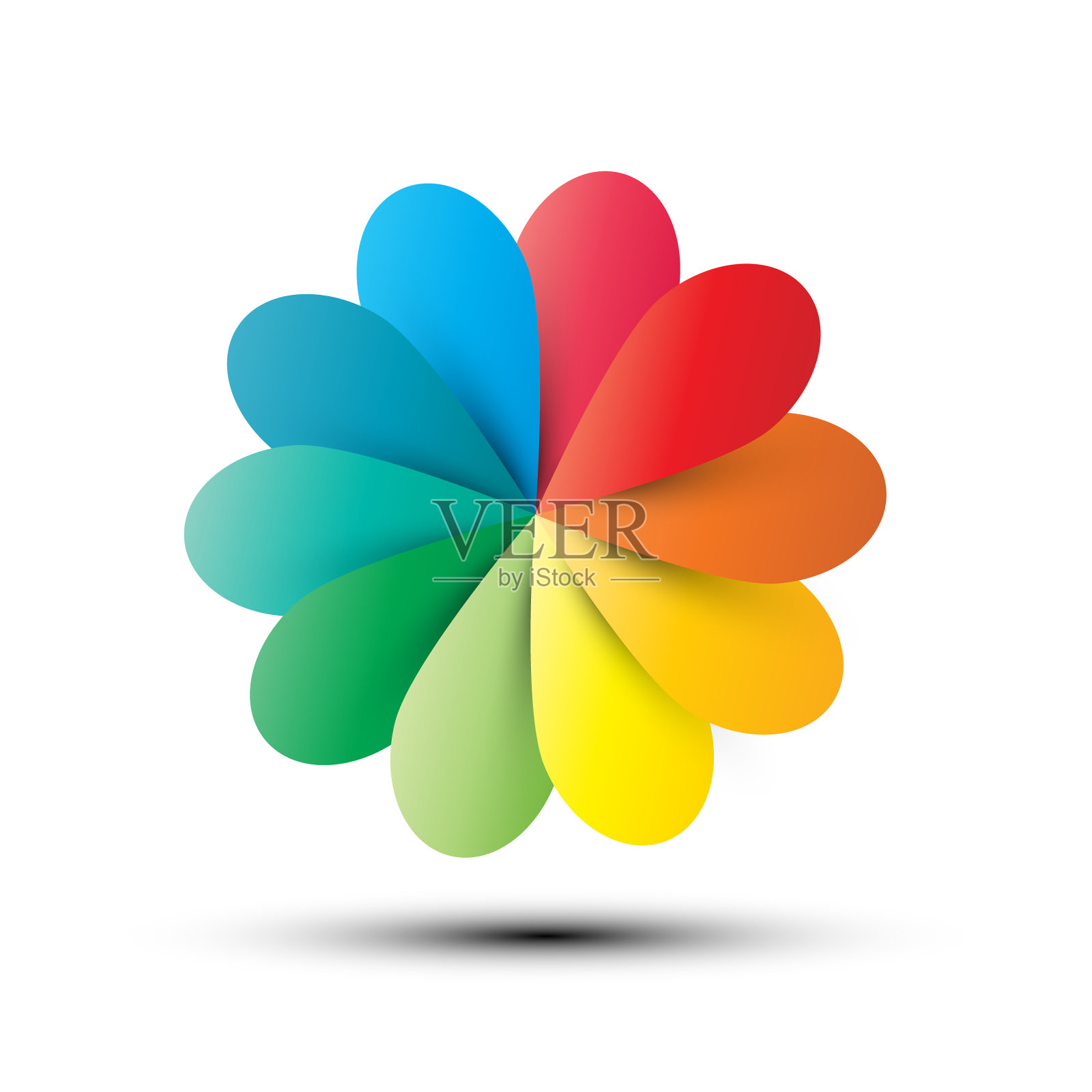 抽象彩色花卉图标插画图片素材