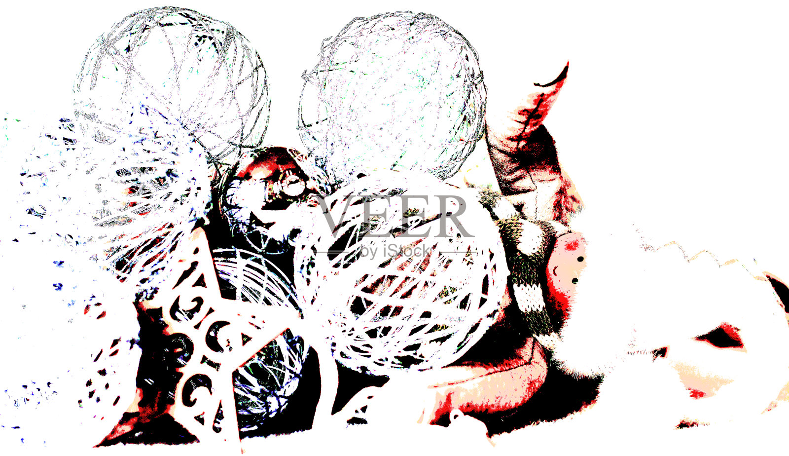 覆盖着雪球的雪人照片摄影图片