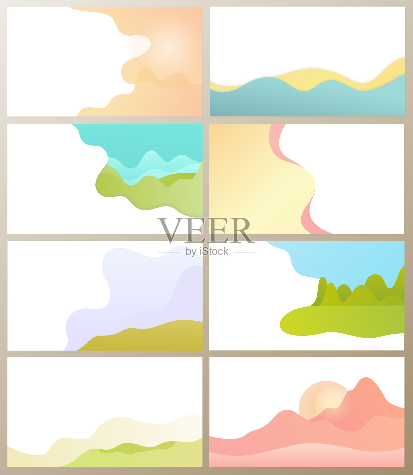 地与云与天，山与山插画图片素材