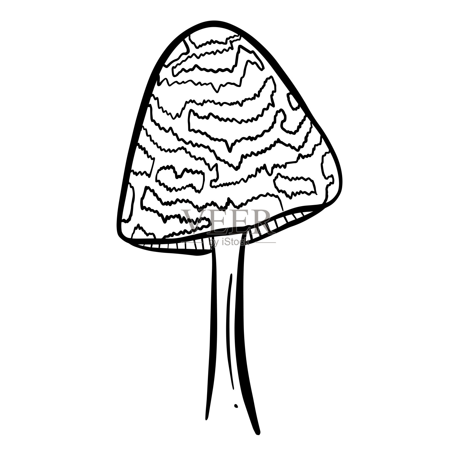 有趣的卡通蘑菇蘑菇蘑菇角色矢量插图插画图片素材