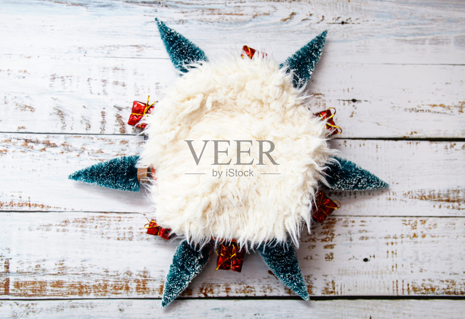 圣诞新生数字背景与节日装饰照片摄影图片