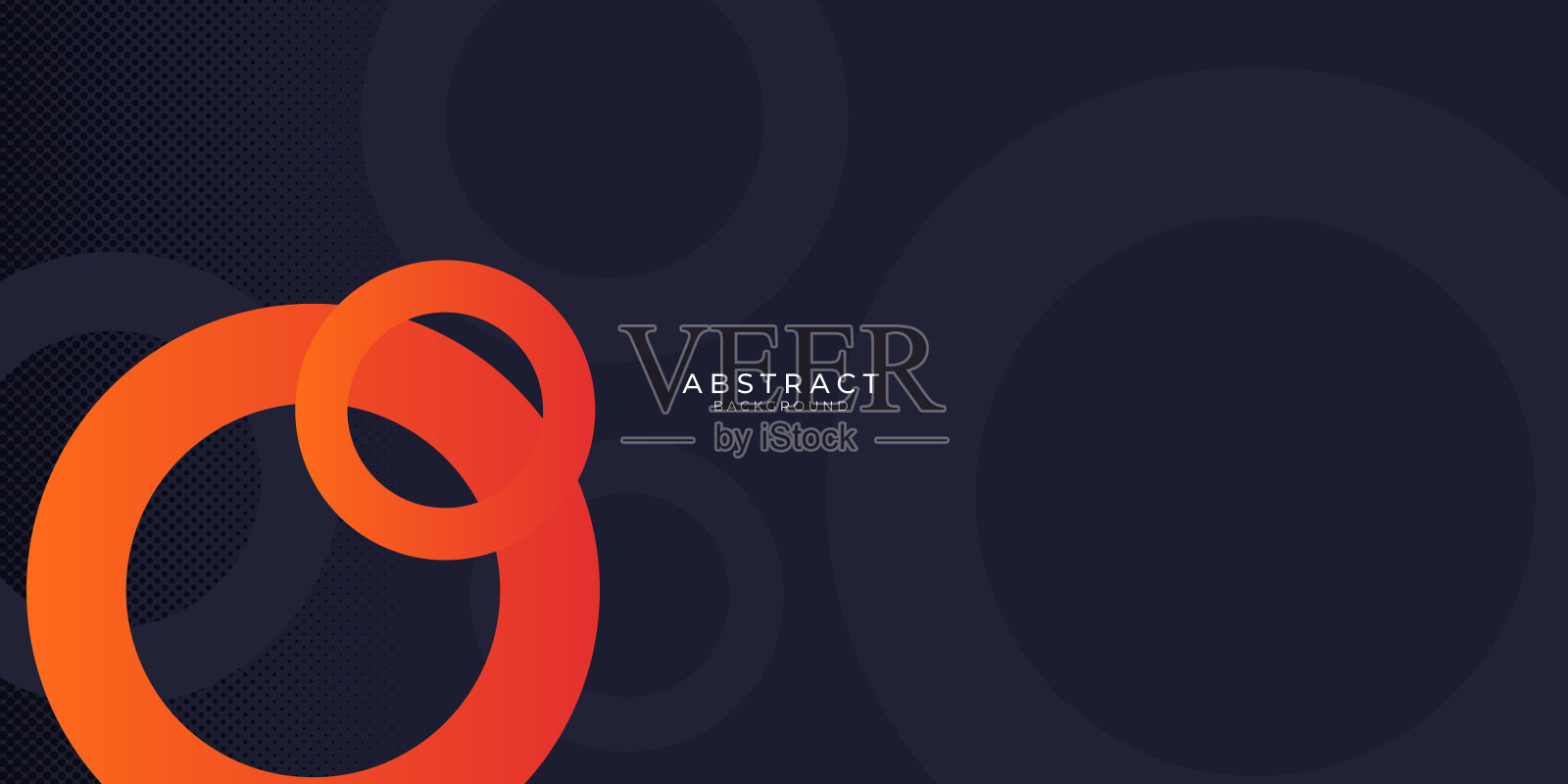 摘要介绍背景。动态的深蓝色和橙色的圆圈组成。矢量抽象背景纹理设计，明亮的海报，横幅。未来科技圈背景插画图片素材