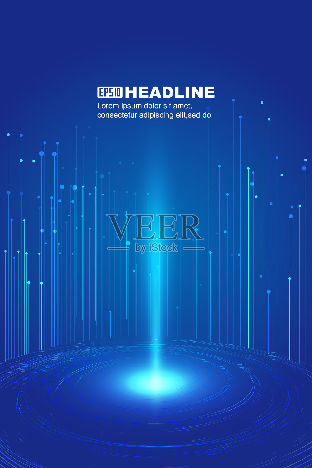 发光螺旋线和向上的线，互联网技术背景。插画图片素材