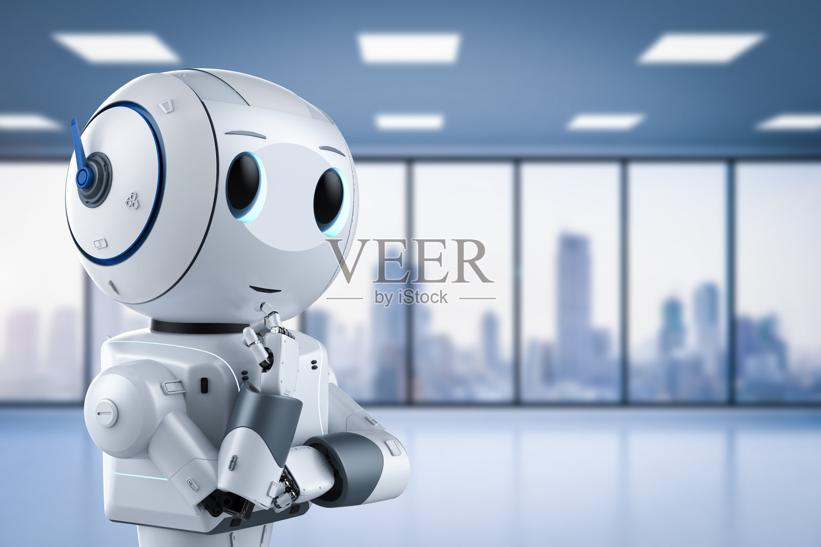 可爱的人工智能机器人思维照片摄影图片