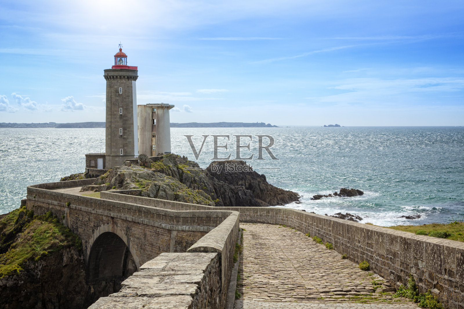 布列塔尼的小米努灯塔照片摄影图片