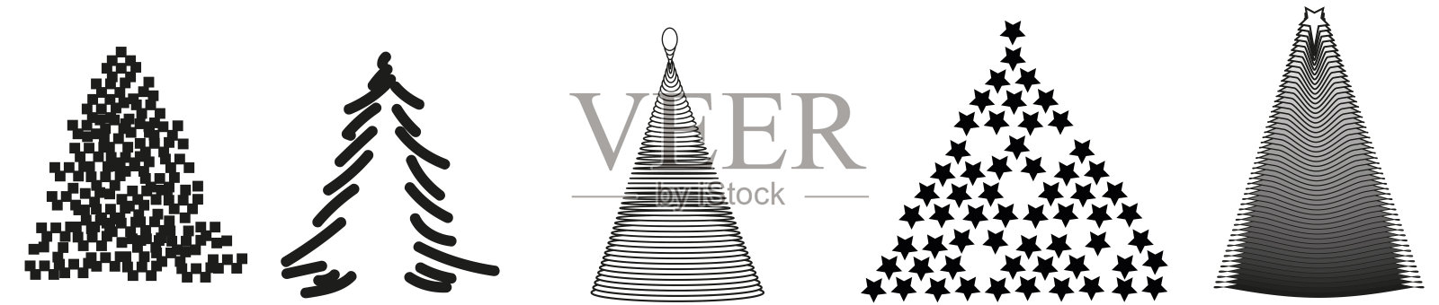 圣诞插画圣诞树-圣诞卡插画图片素材