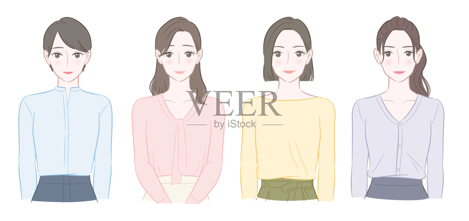 微笑的女职员插图设计元素图片