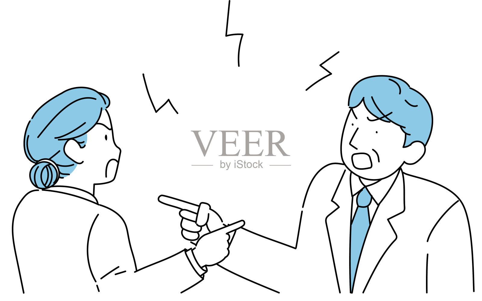 男医生和女医生吵架插画图片素材