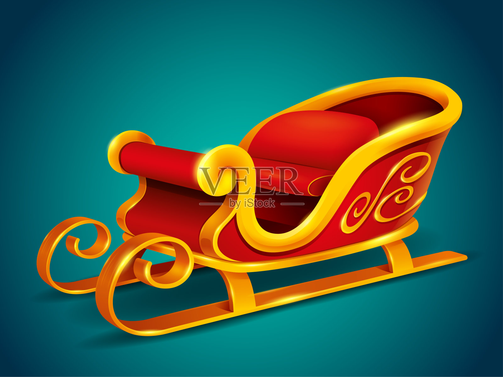 圣诞老人的雪橇。孤立。插画图片素材