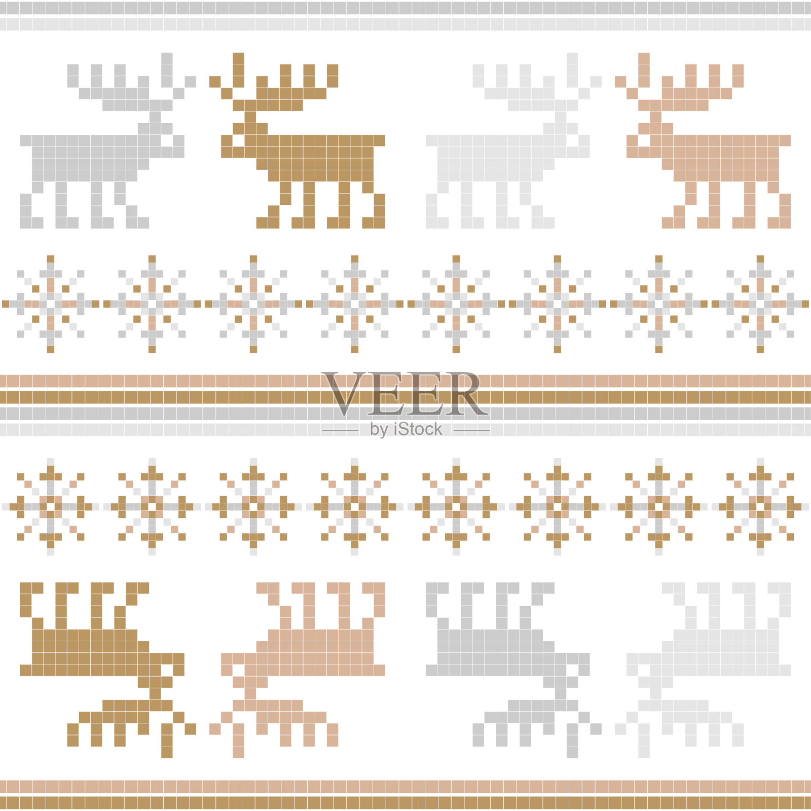 圣诞装饰雪花。挪威的设计。几何图形。无缝的背景。插画图片素材