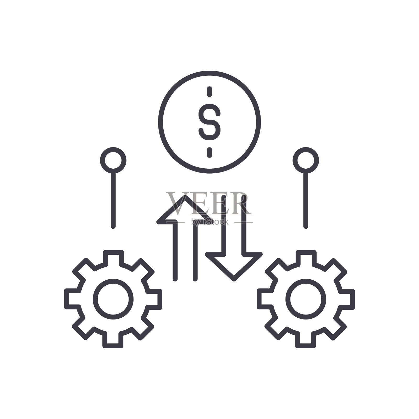 创业图标，线性孤立的插图，细线矢量，网页设计标志，轮廓概念符号与可编辑的白色背景笔触。插画图片素材