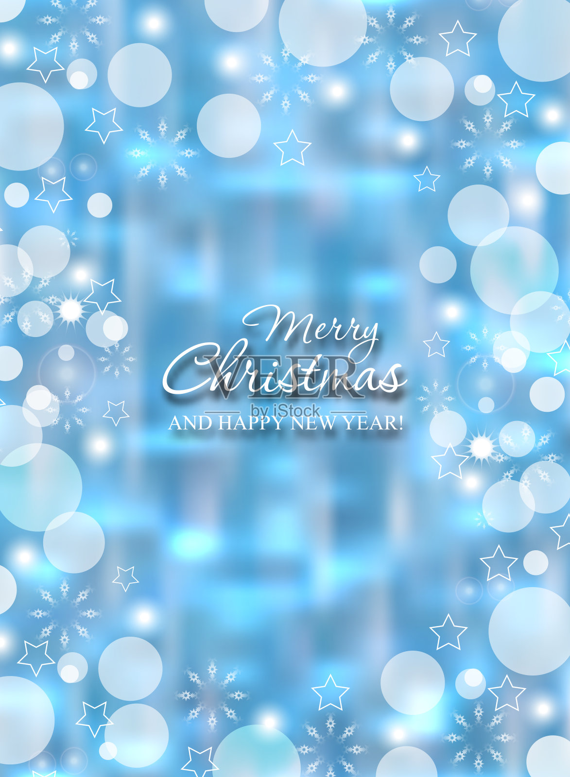 美丽的蓝色抽象圣诞垂直背景与雪花。冬季装饰纹理。向量设计模板素材