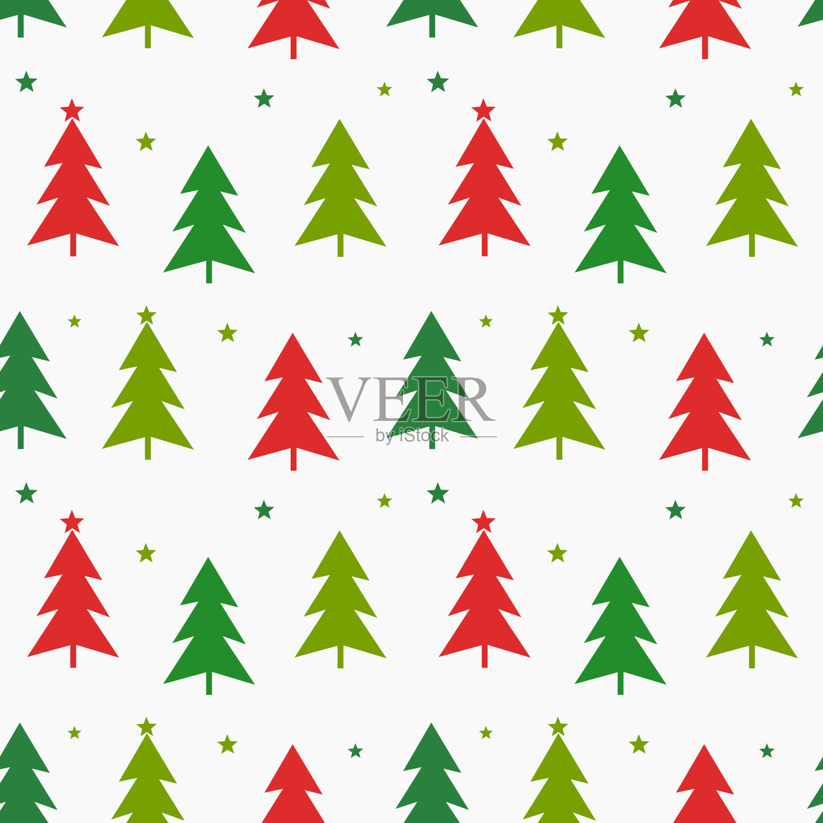 圣诞树红绿相间的图案。插画图片素材
