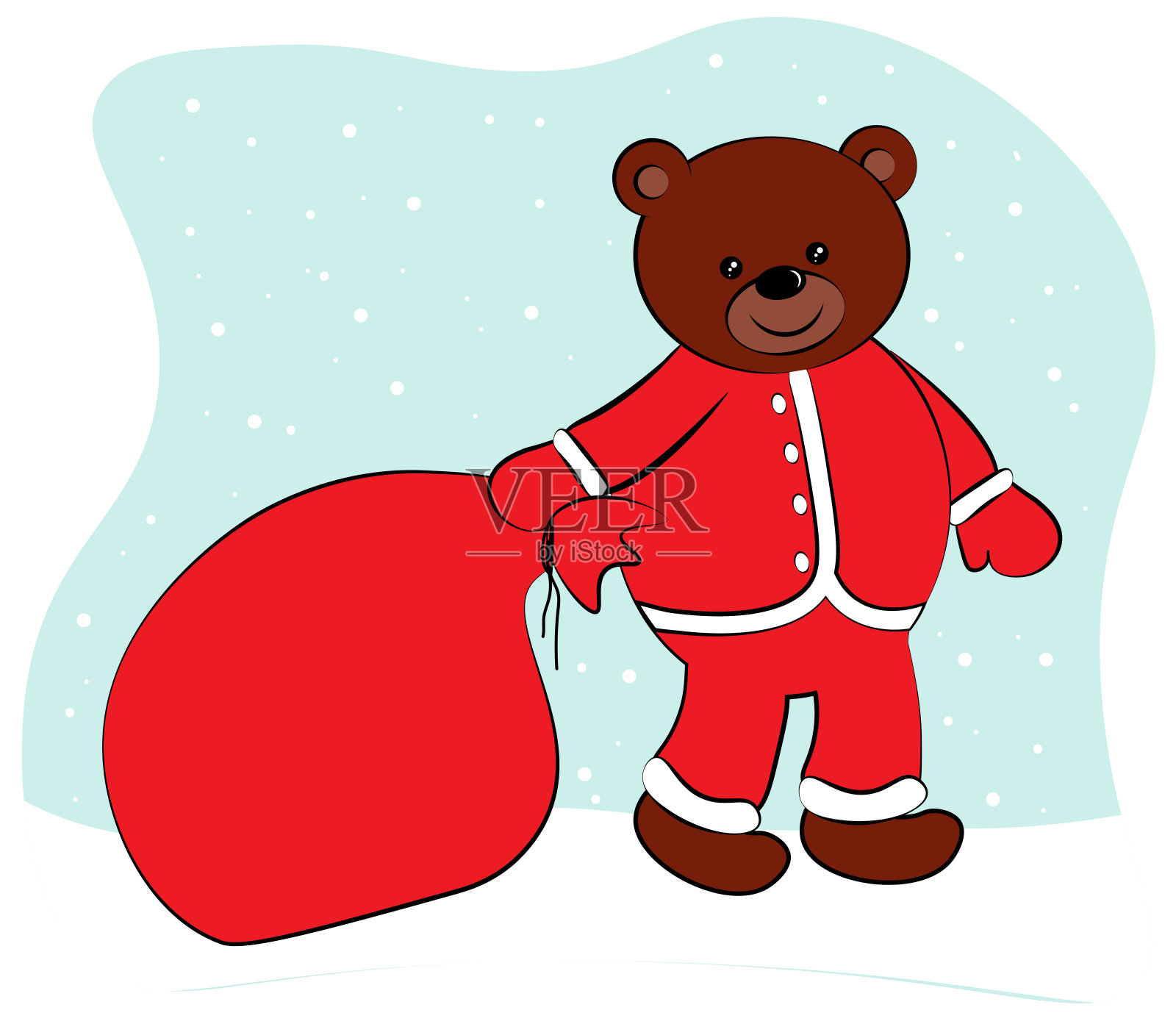 穿着圣诞老人服装的熊设计元素图片