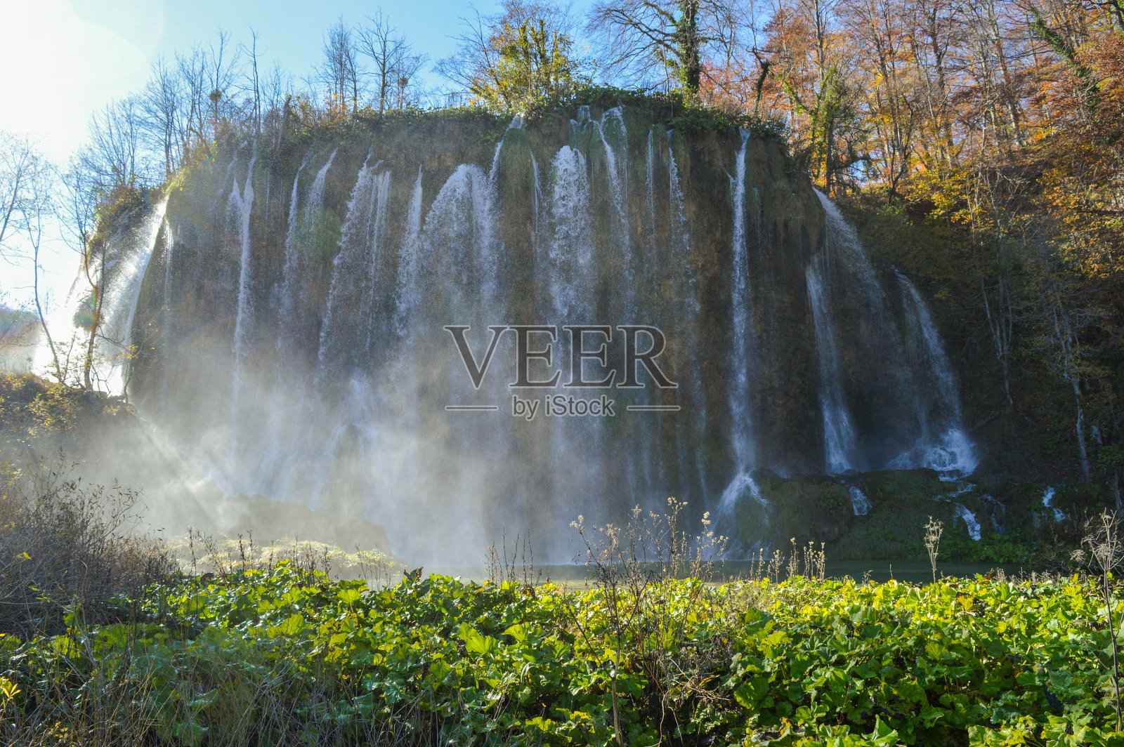 Plitvice湖国家公园的Veliki prstavac瀑布照片摄影图片