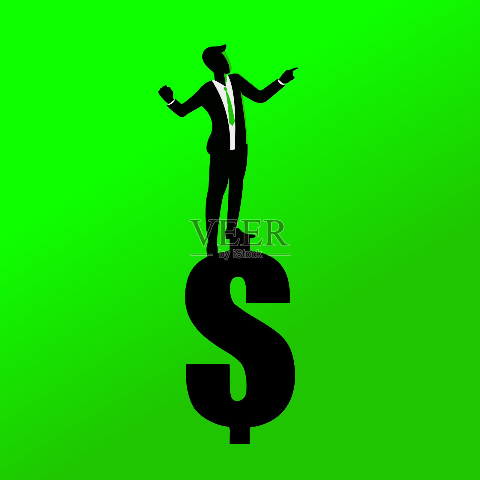 商人和美元符号插画图片素材