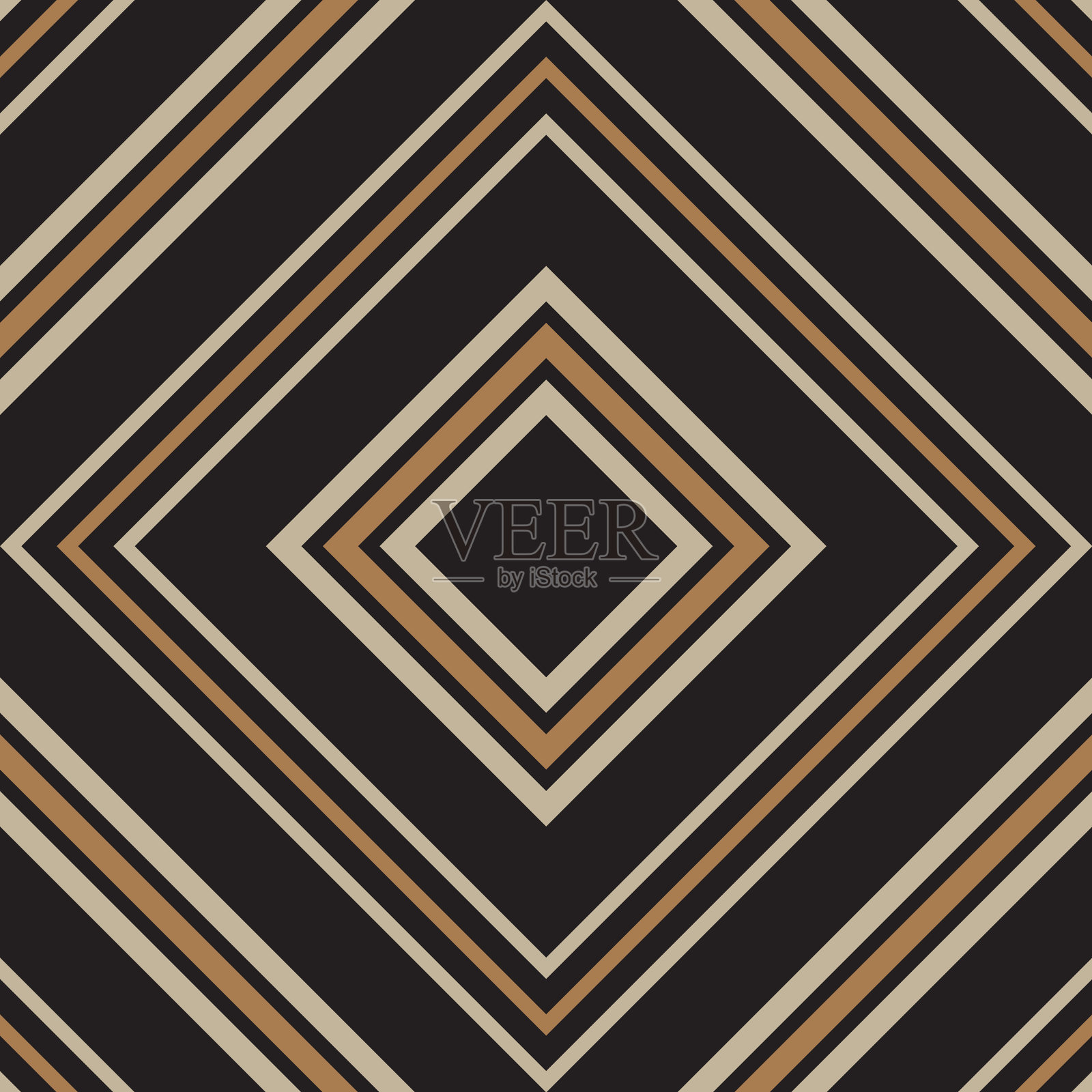 棕褐色菱形条纹无缝图案插画图片素材