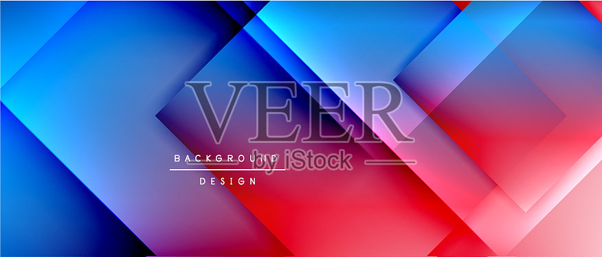 方形形状组成流体梯度插画图片素材