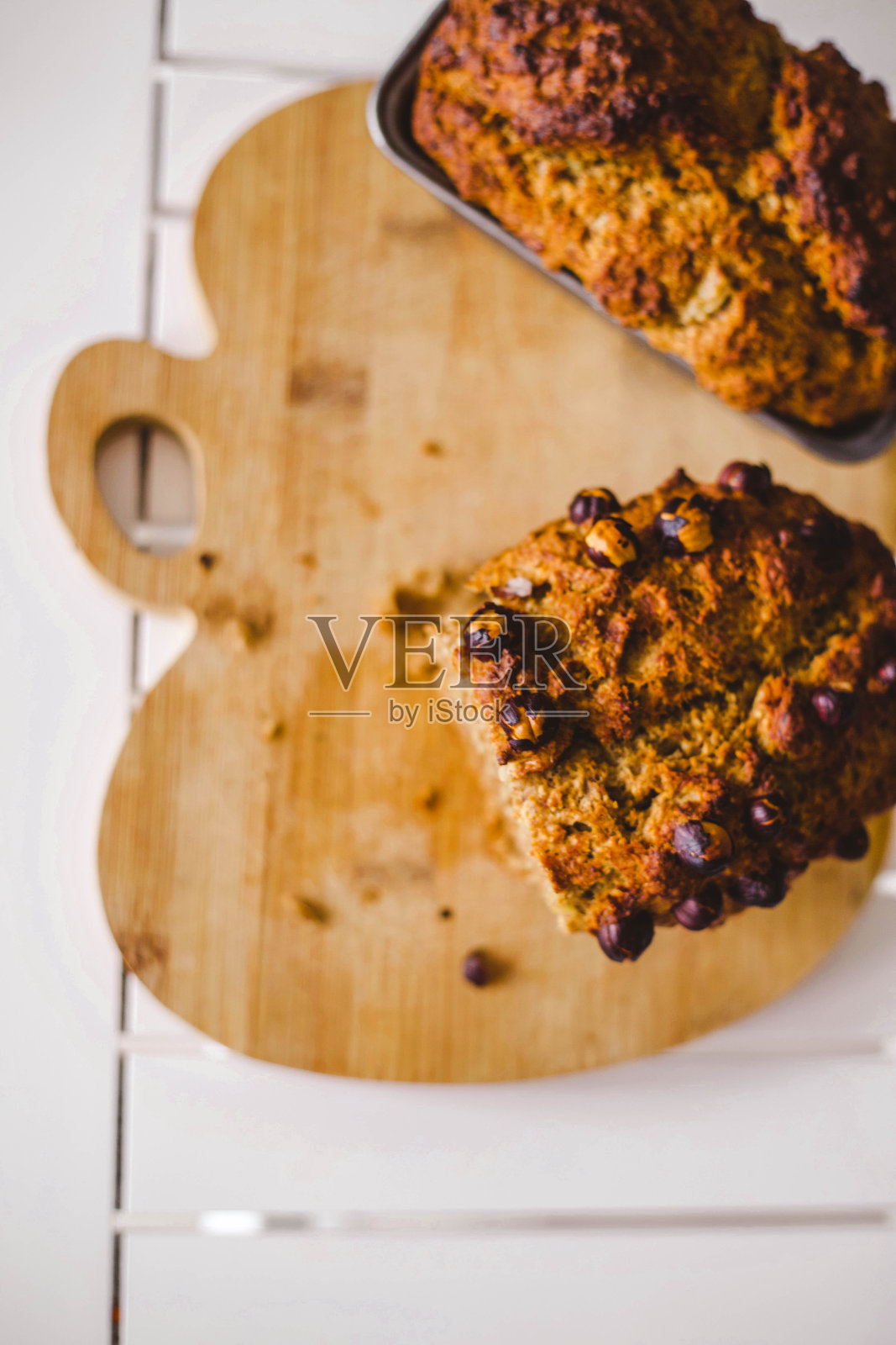 香蕉面包配咖啡照片摄影图片