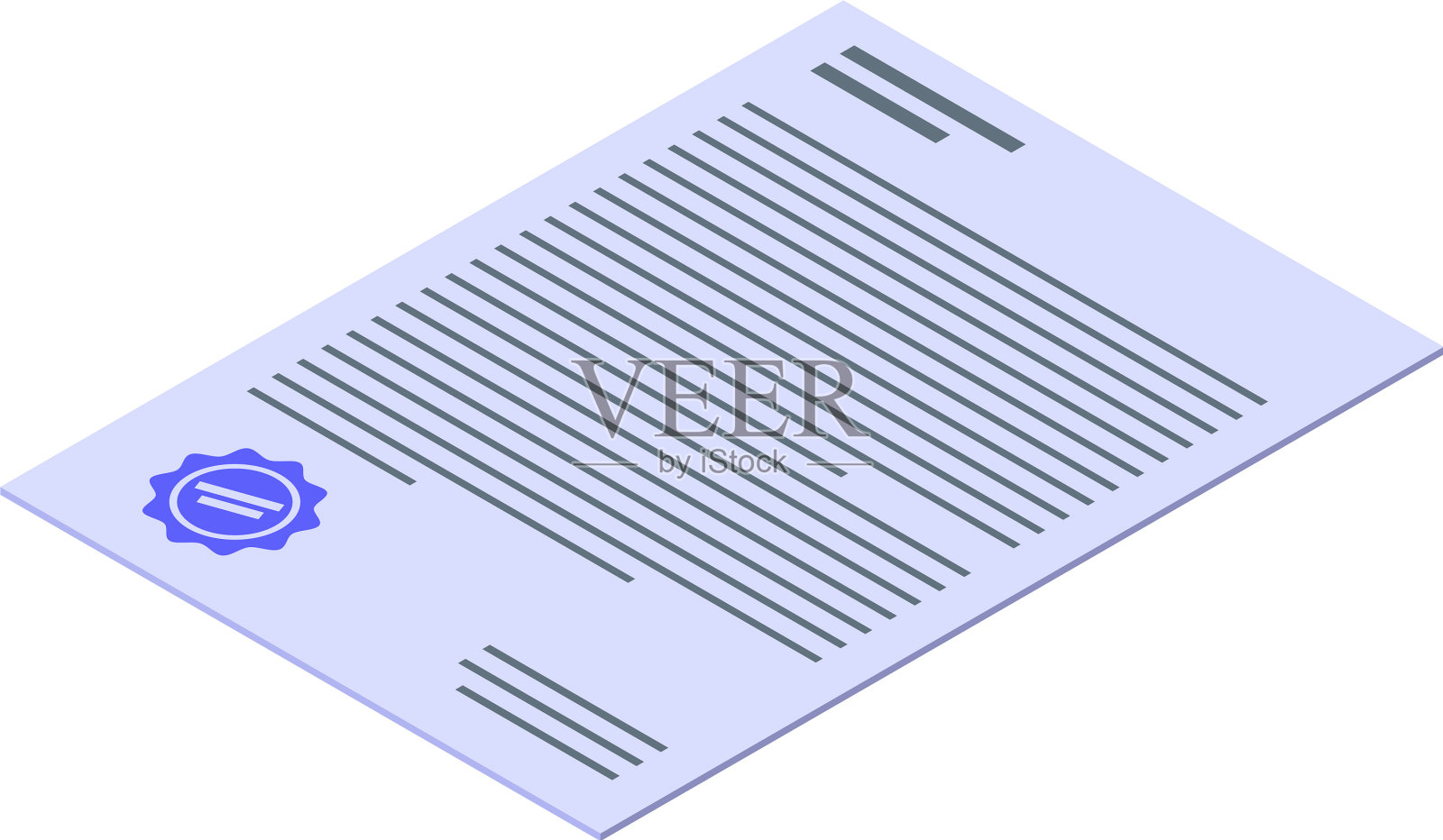 公证文件图标等距风格插画图片素材