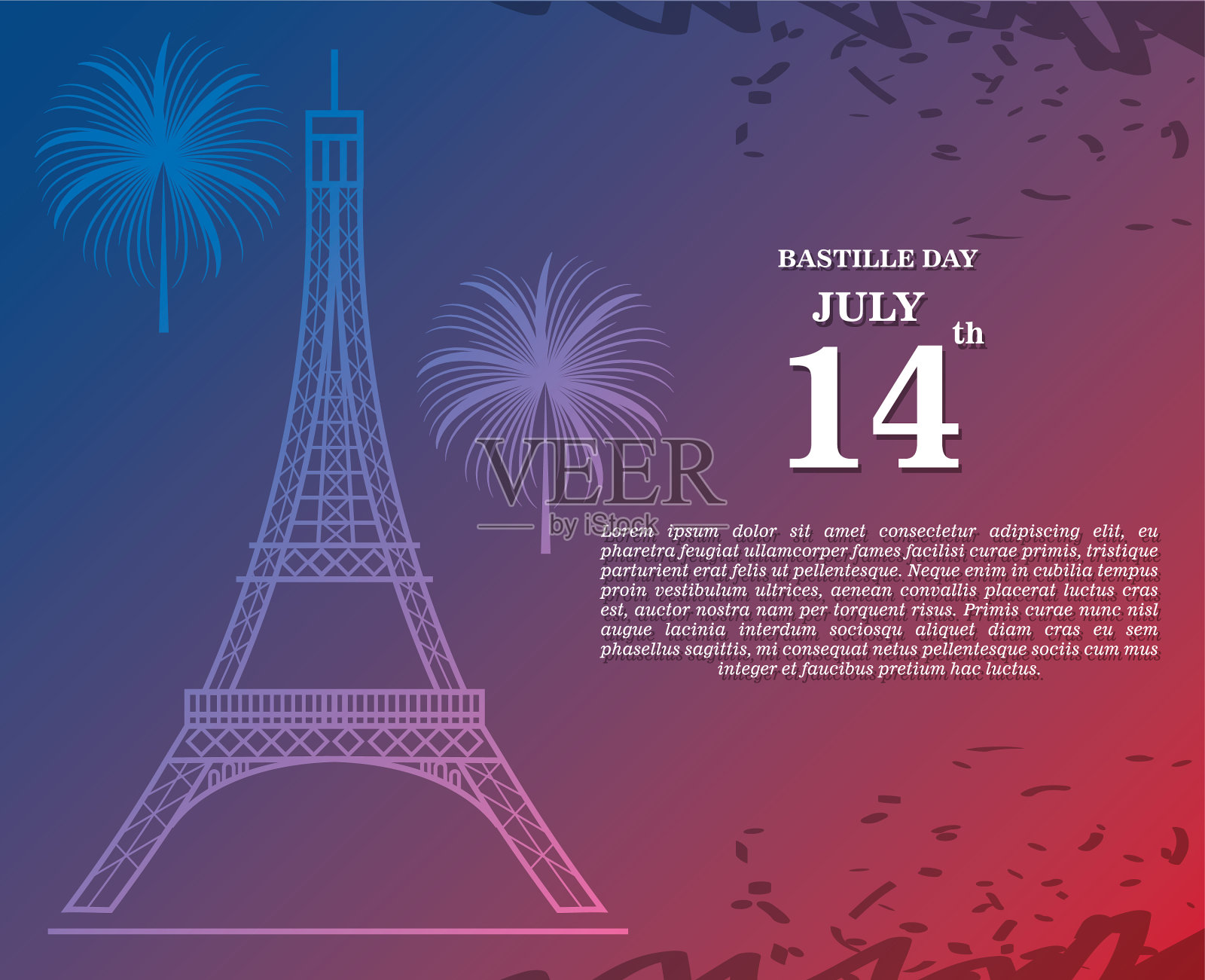 法国国庆日标语14号插画图片素材