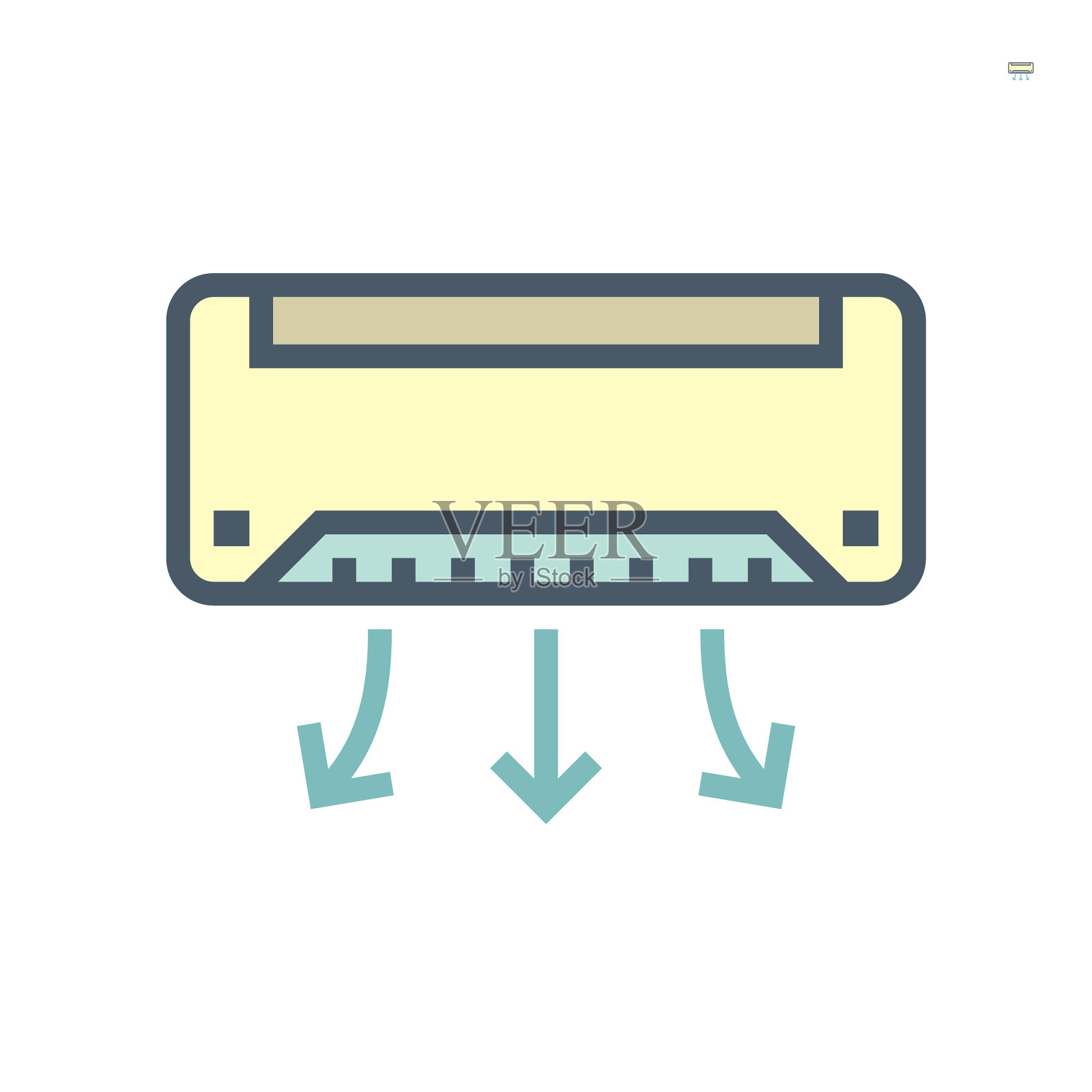 空调图标设计64x64完美像素插画图片素材