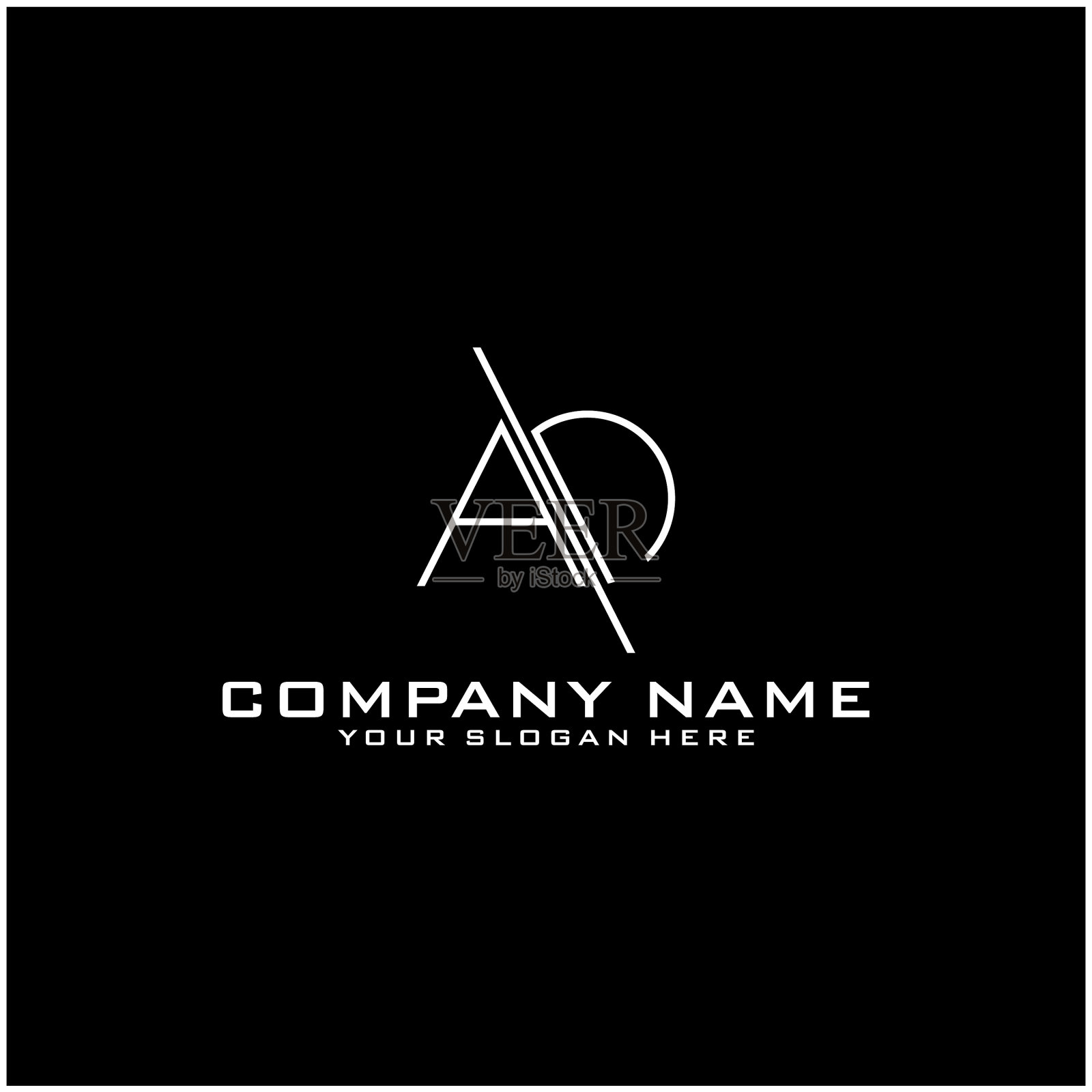 一个字母标志图标设计的模板元素插画图片素材