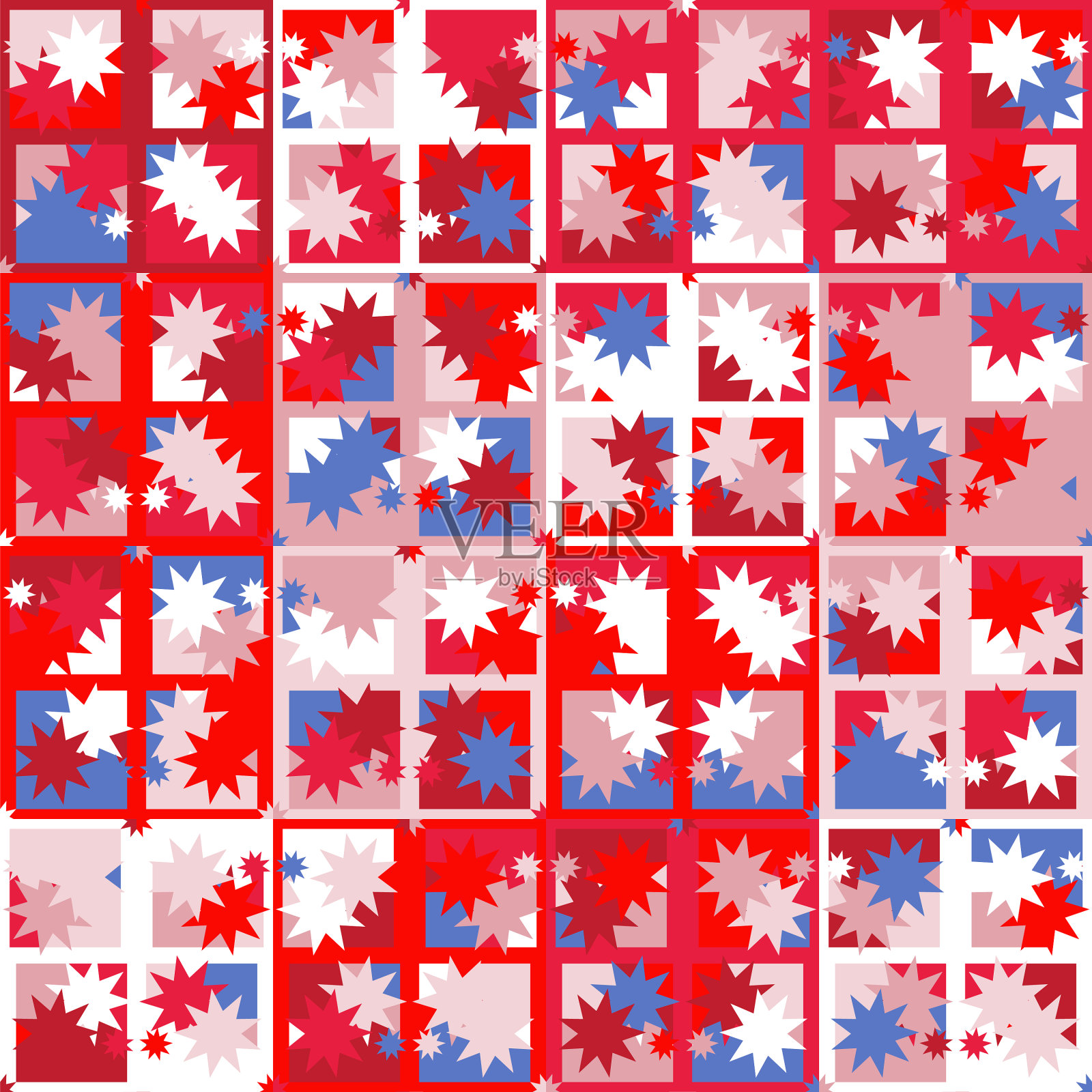 美国乡村风格拼接无缝插画图片素材