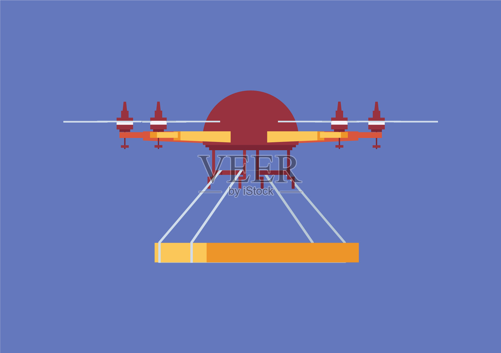 四旋翼直升机或四旋翼直升机交付插画图片素材