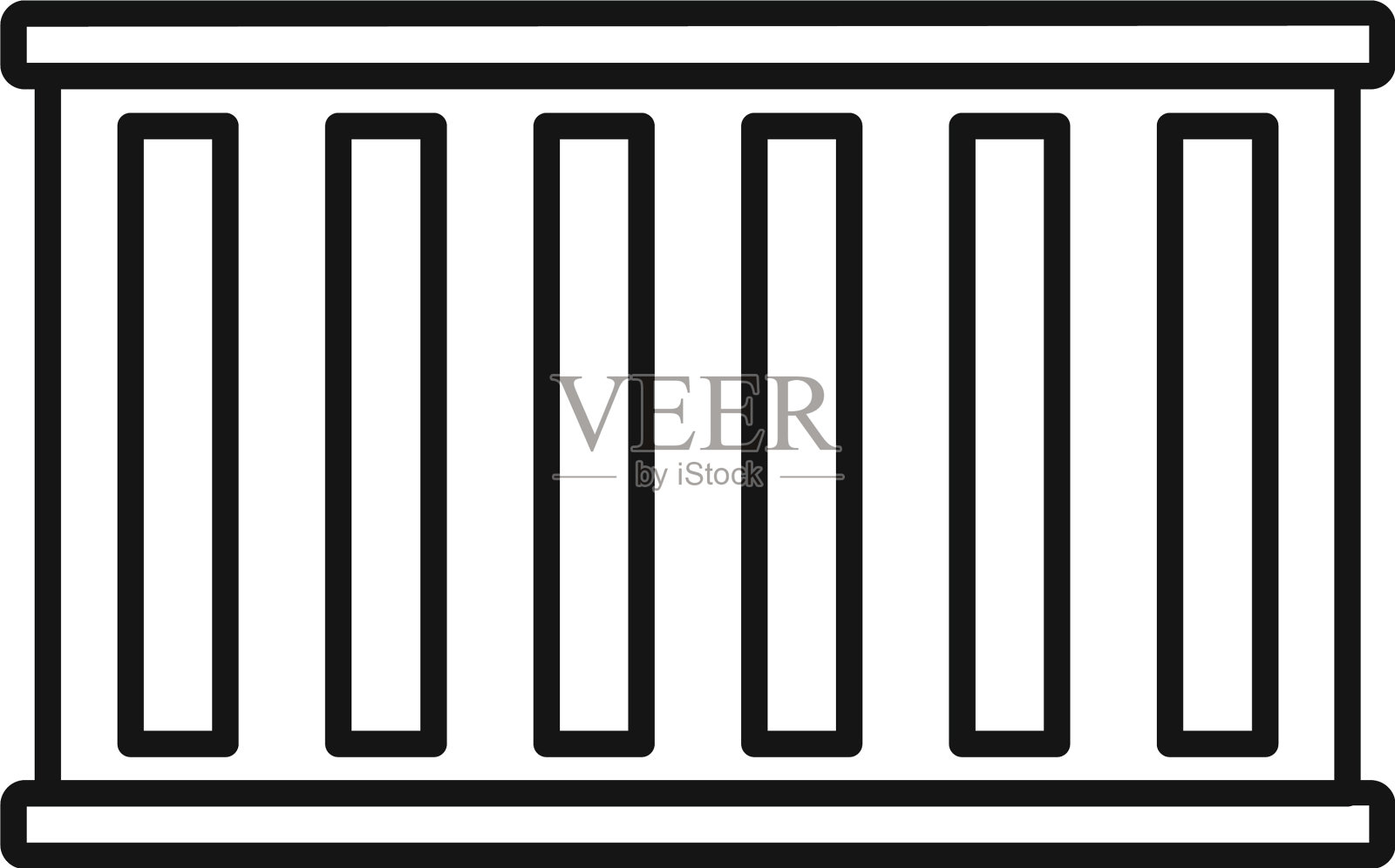 货物集装箱图标轮廓样式图标素材