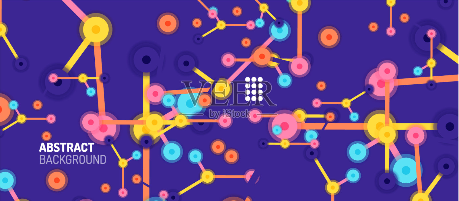 平面风格的几何抽象背景圆插画图片素材