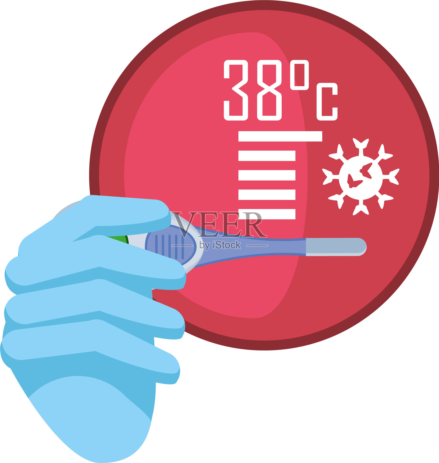 体温计检测在白色背景设计元素图片