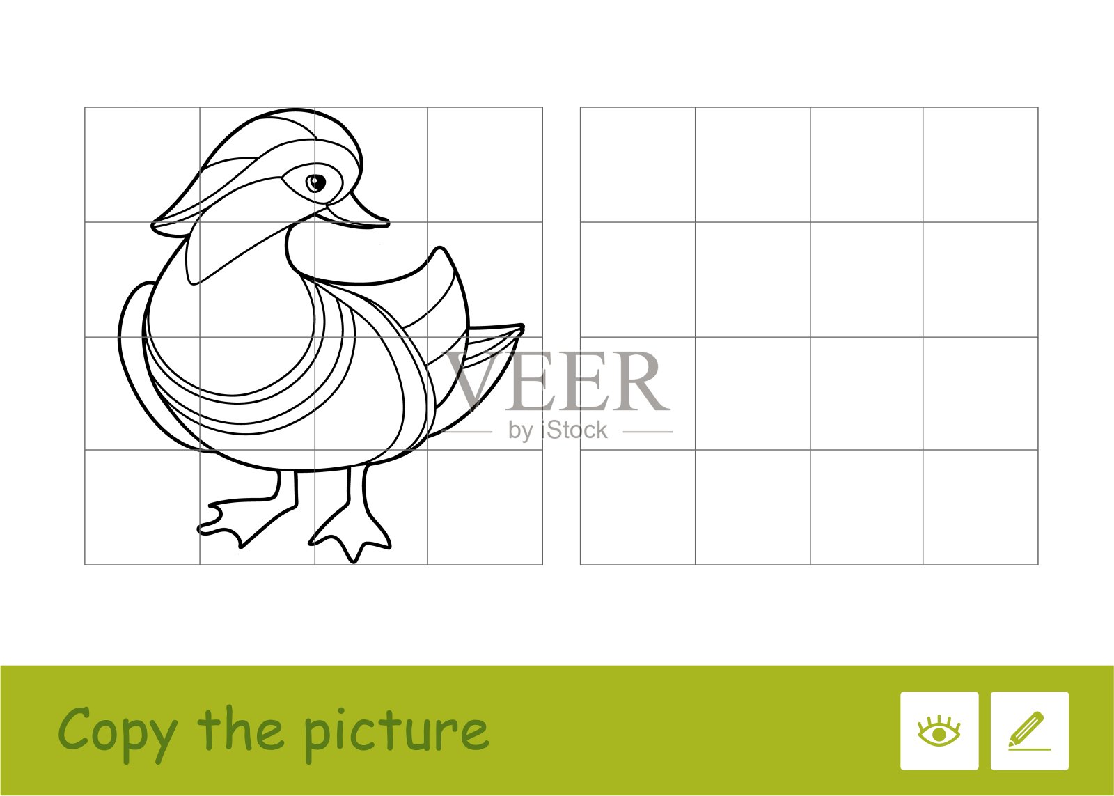 这是一款以简单的鸳鸯轮廓插图为基础的幼儿小测验学习游戏。给孩子们学习鸟类的乐趣。插画图片素材