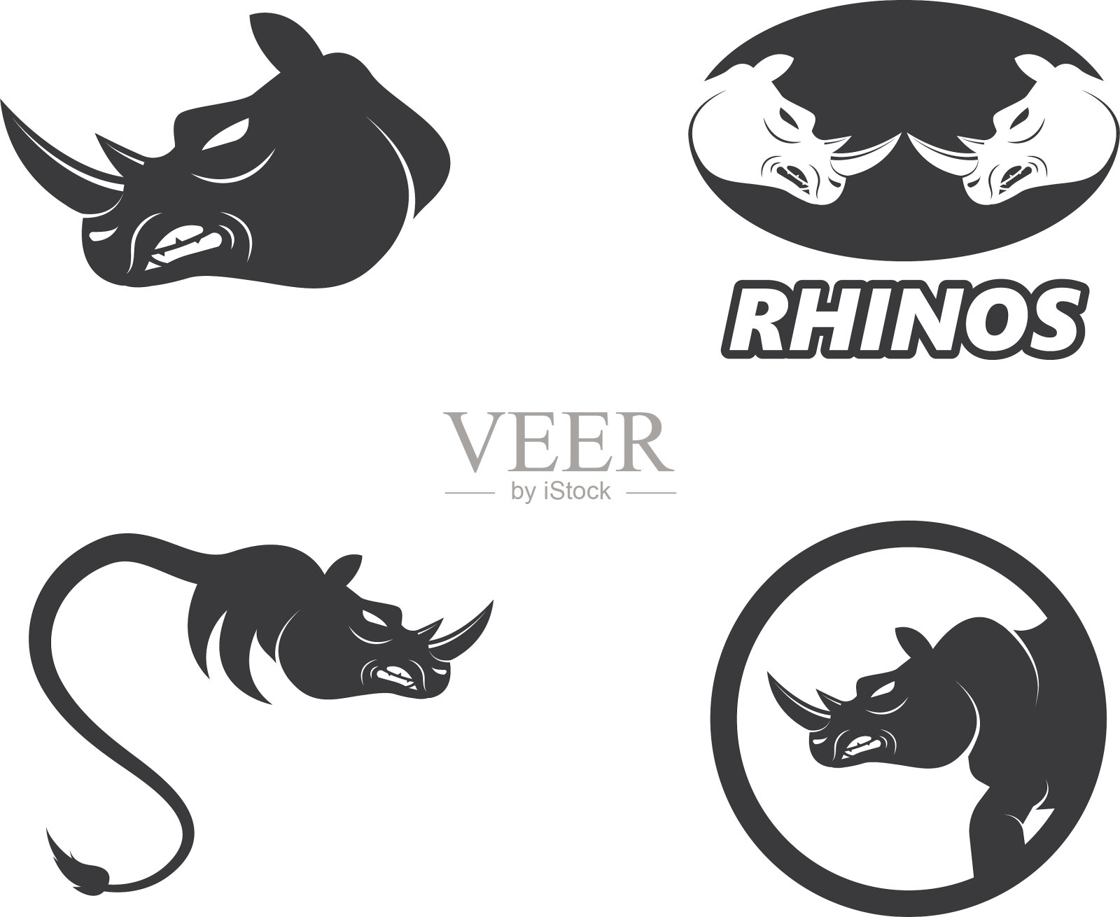 犀牛图标标志设计插画图片素材