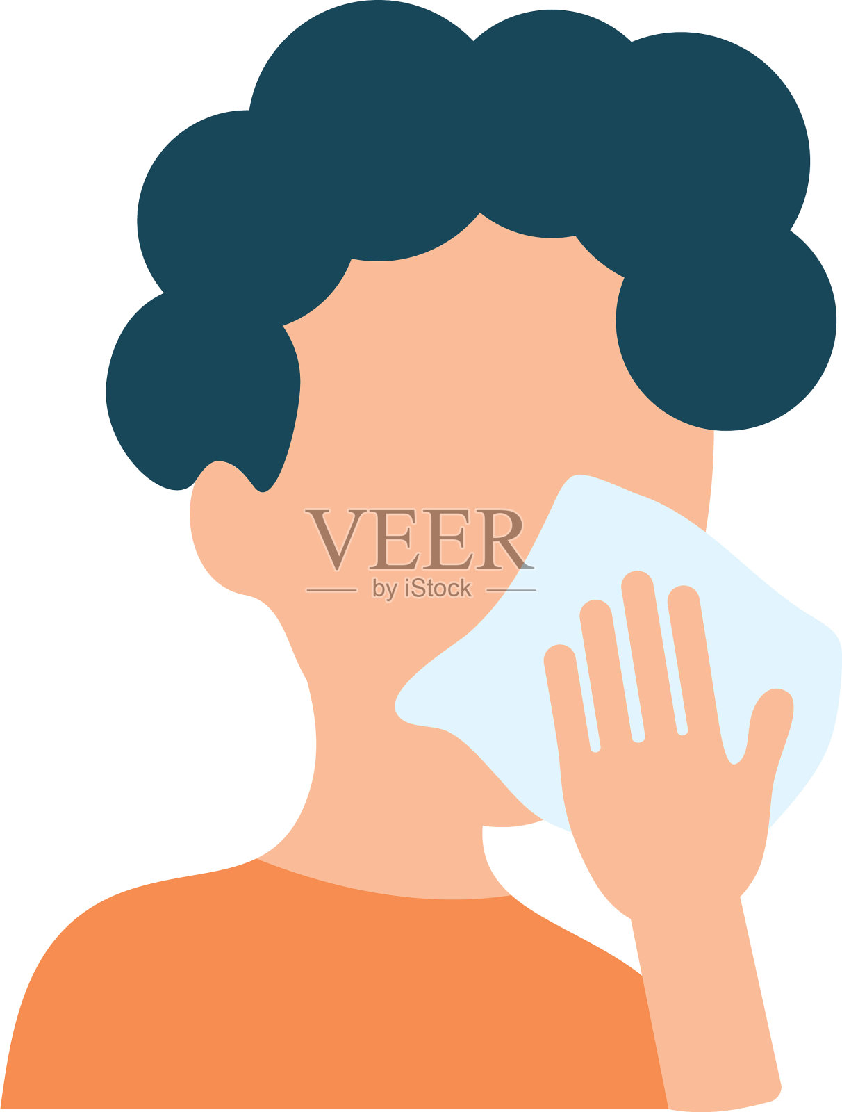 阿凡达男人在用纸巾清洁她的嘴设计元素图片