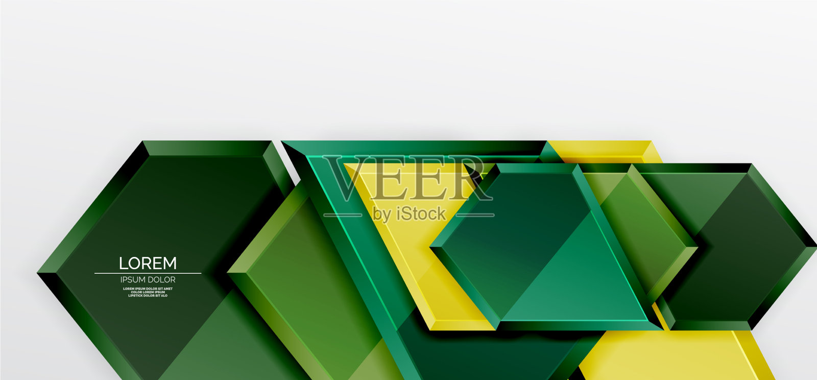 金属光泽闪亮的几何形状与3d效果插画图片素材