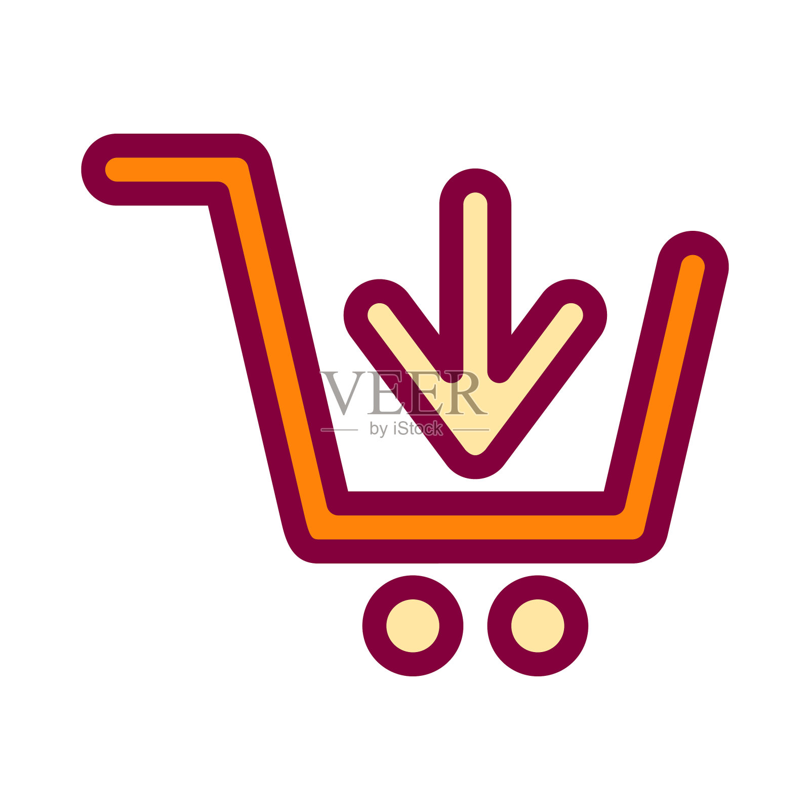 购物车图标在平式超市图标素材