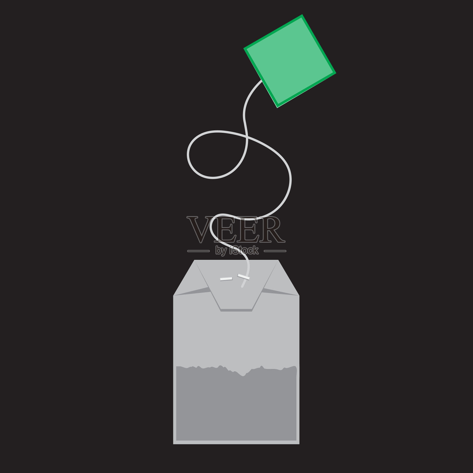 茶包的设计元素上有黑色孤立插画图片素材