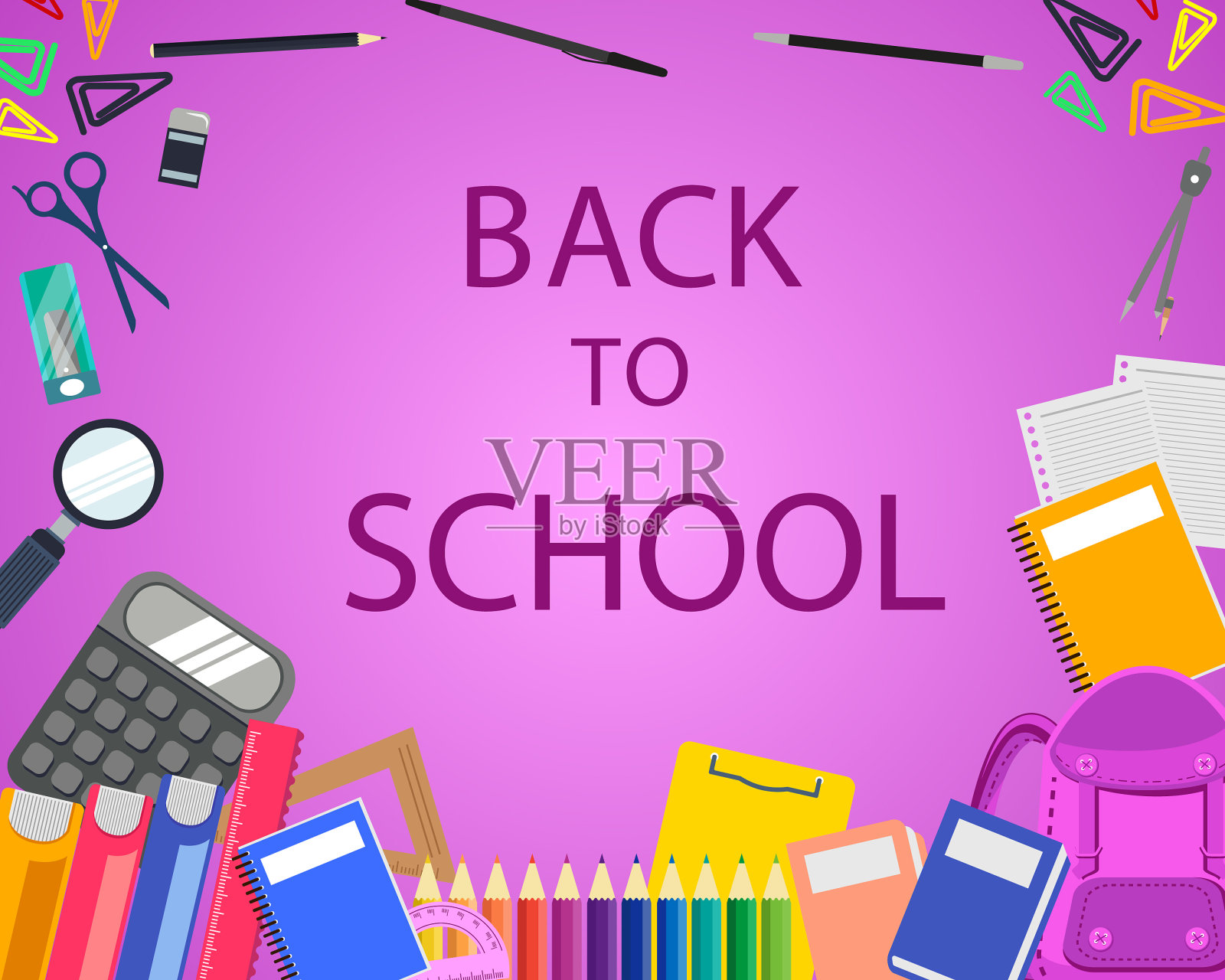 返回学校背景插画图片素材