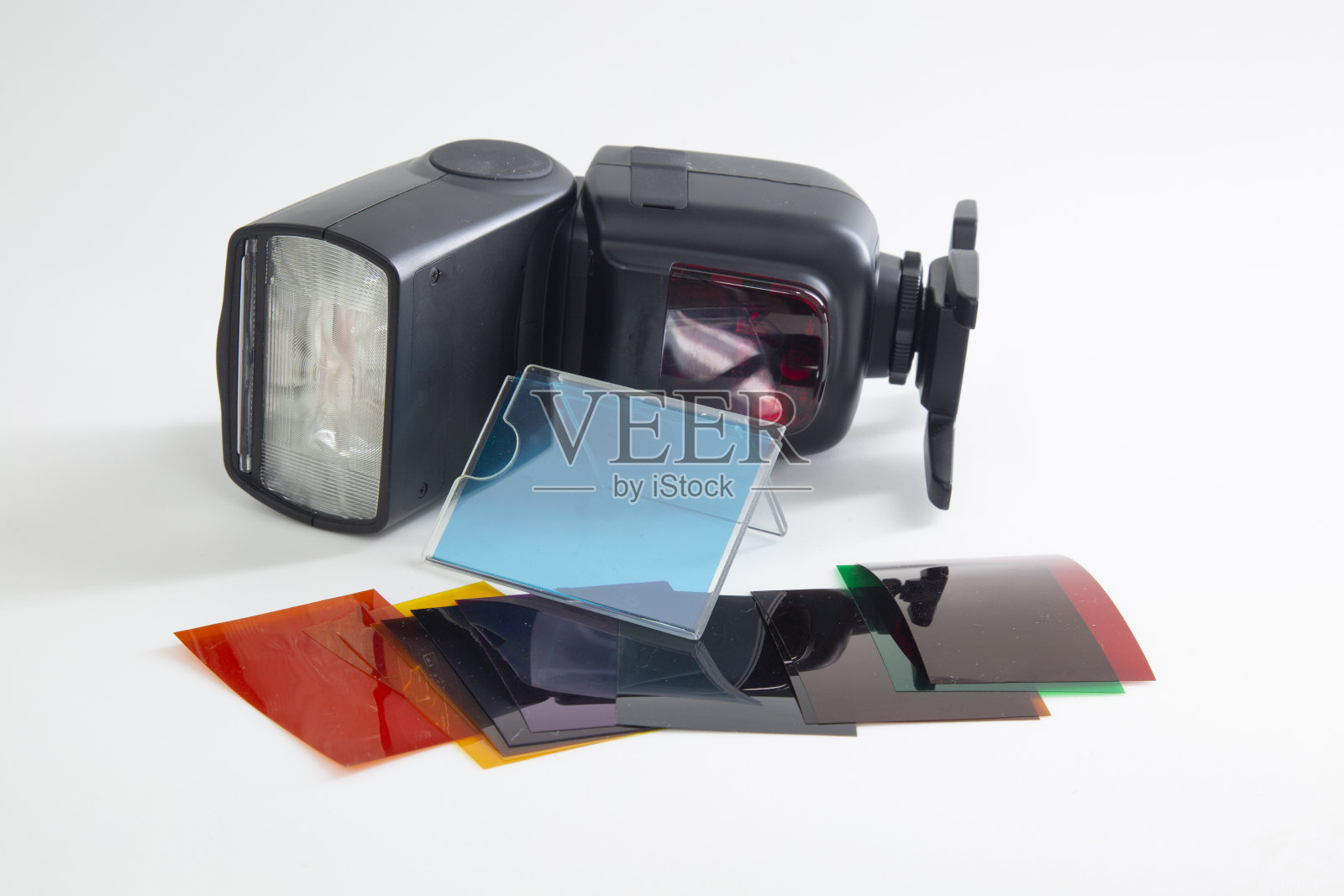 闪光摄影的彩色滤镜。照片摄影图片