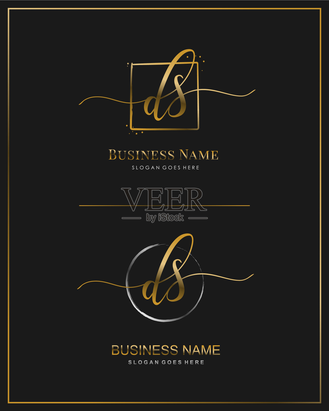 D s ds最初的手写标志字母设计模板素材